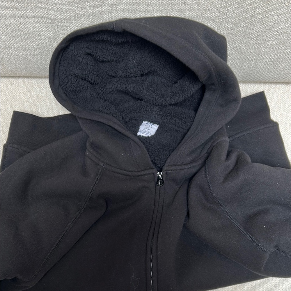 Black Fleece-Lined Hoodie